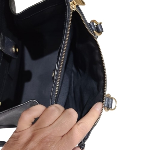 Coach Crosby Carryall Midnight Navy Crossgrain Leather Tote - Picture 13 of 16